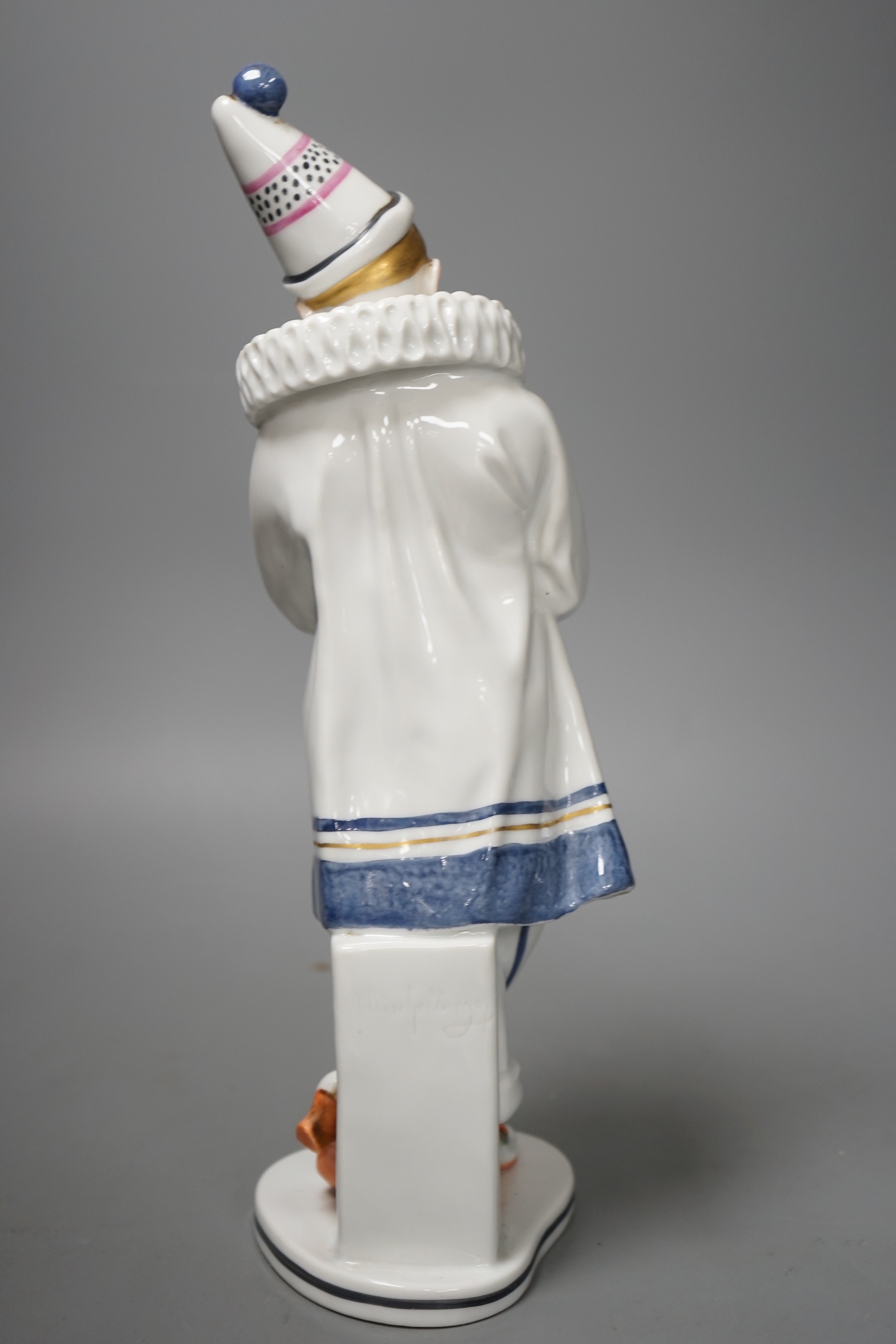 Buschelberger for Karl Ens, porcelain Pierrot, marked to base, 34.5cm tall